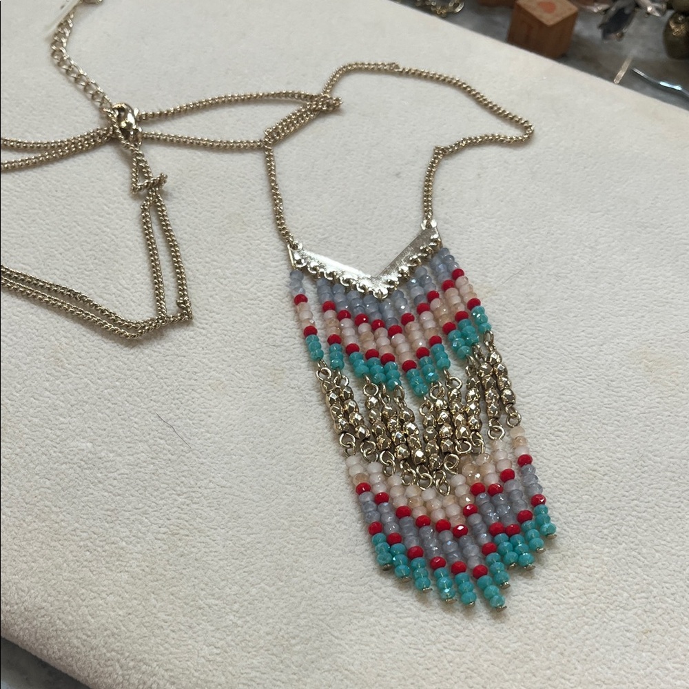 Premier Designs Elegant Gold and Multicolor Beaded Necklace 2603